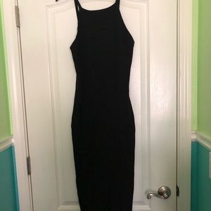 English Factory Black Form Fitting Maxi Dress